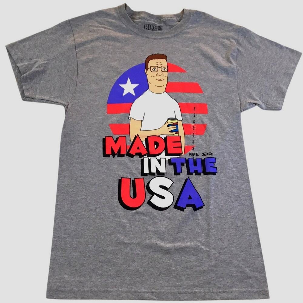 King of the Hill Hank T-Shirt Gray Small Made in The USA NWT